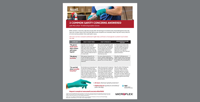 Ansell Glove Compatibility Chart